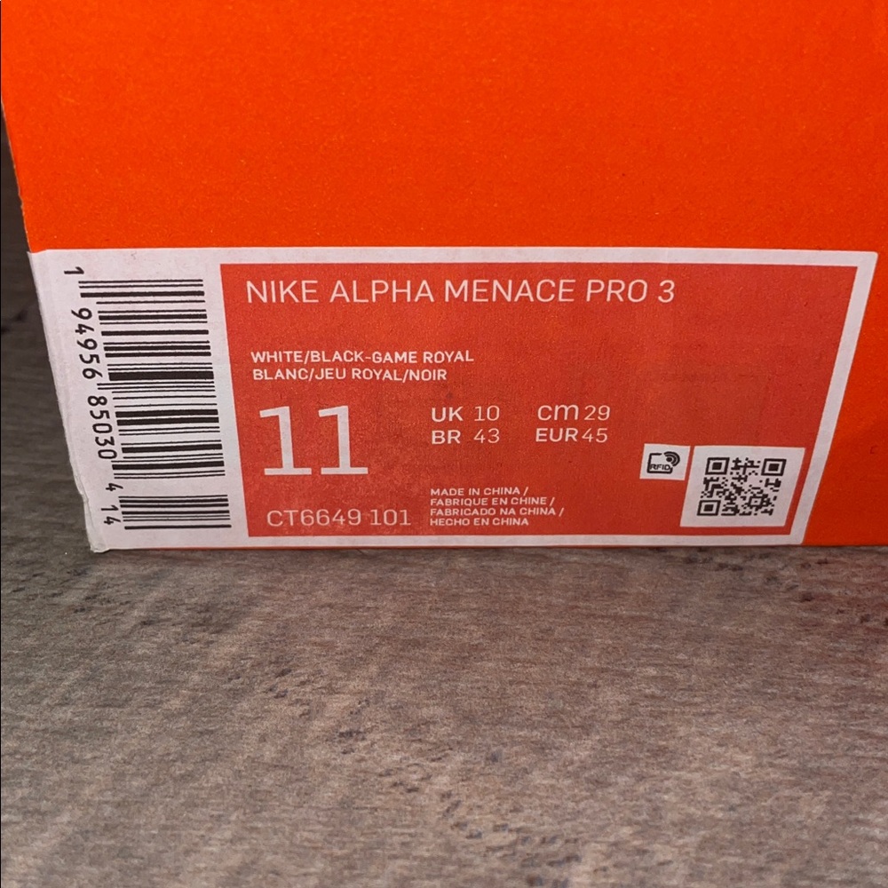 Nike Alpha Menace Pro 3 Football Cleats, Men’s Size 11 - Picture 8 of 10